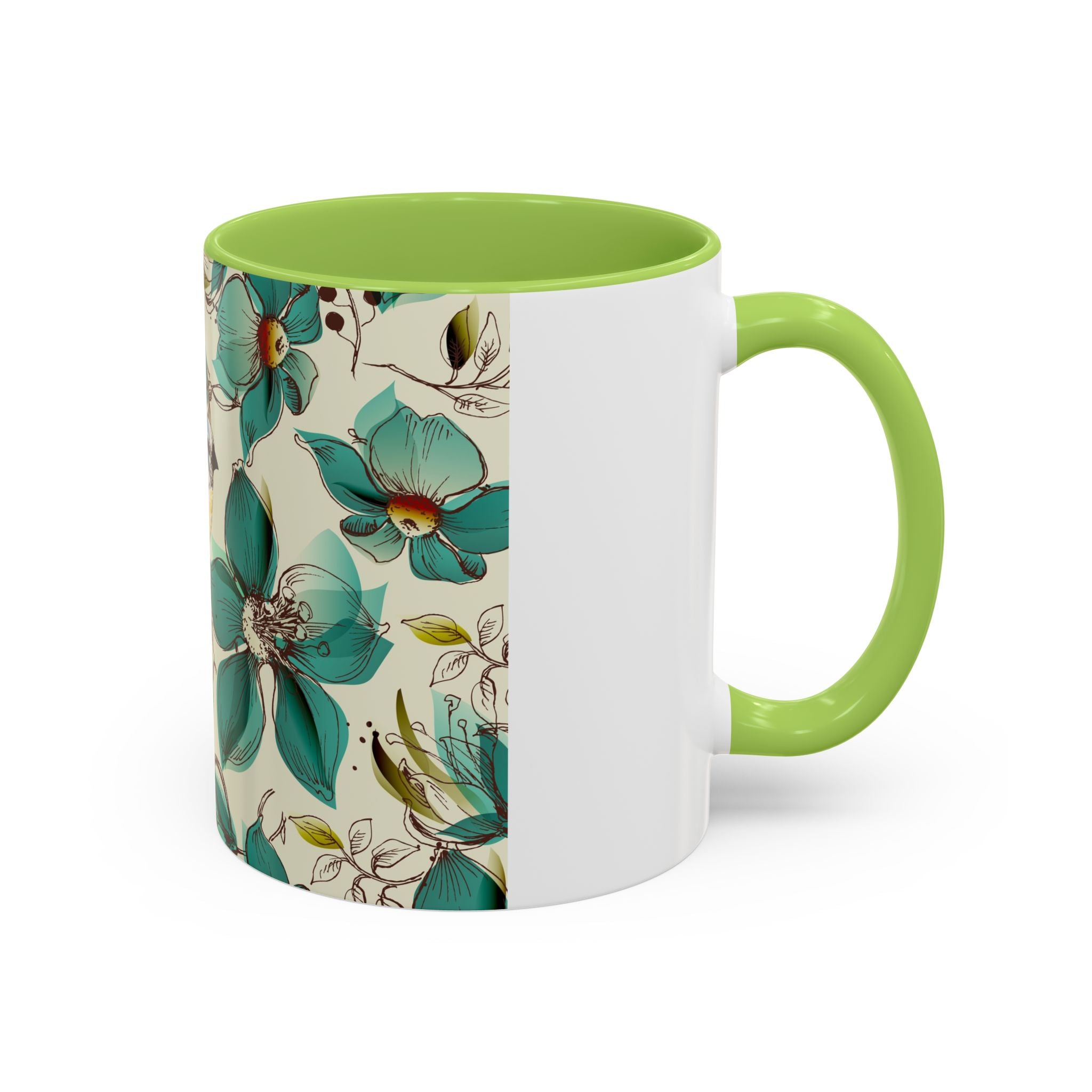 Floral Bluebird Teal Mug