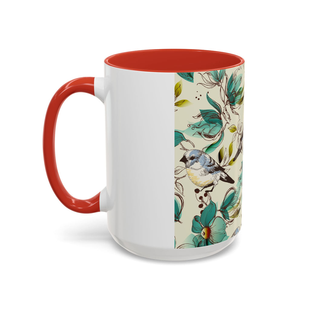 Floral Bluebird Teal Mug