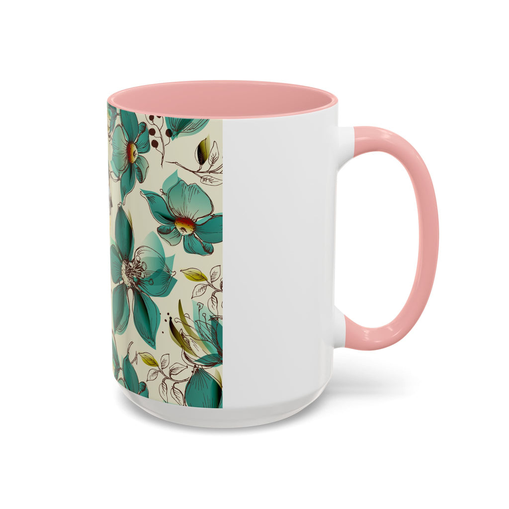 Floral Bluebird Teal Mug