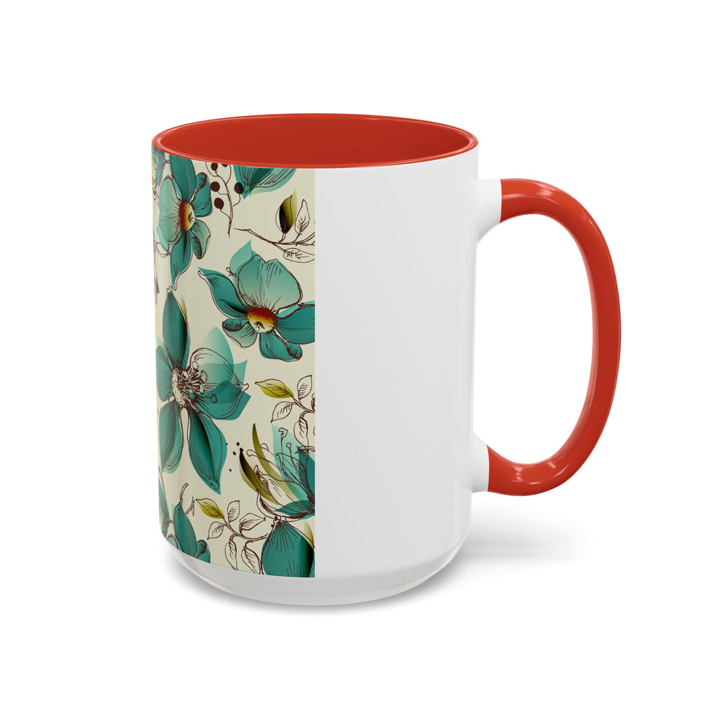 Floral Bluebird Teal Mug