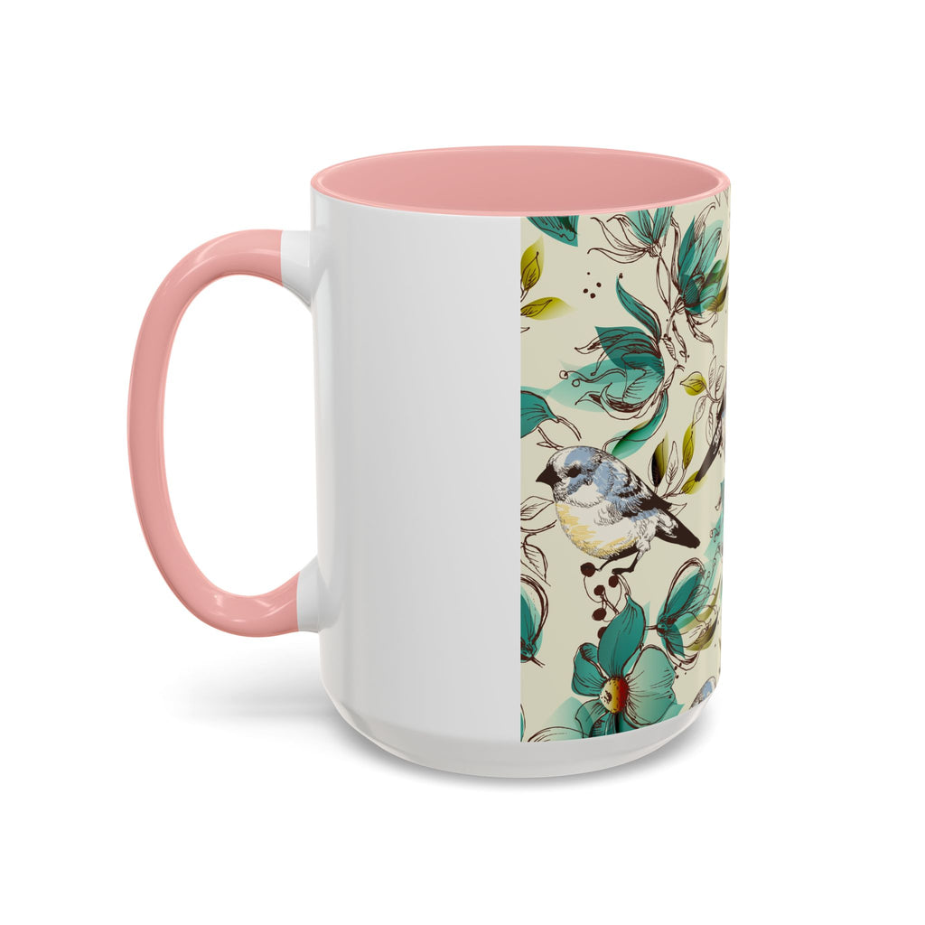 Floral Bluebird Teal Mug