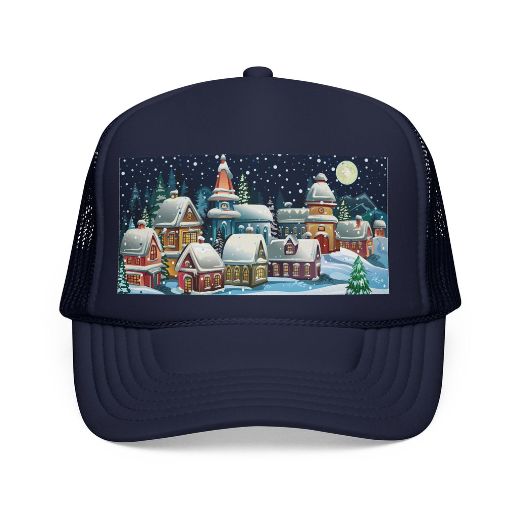 Snowy Village Christmas Cap