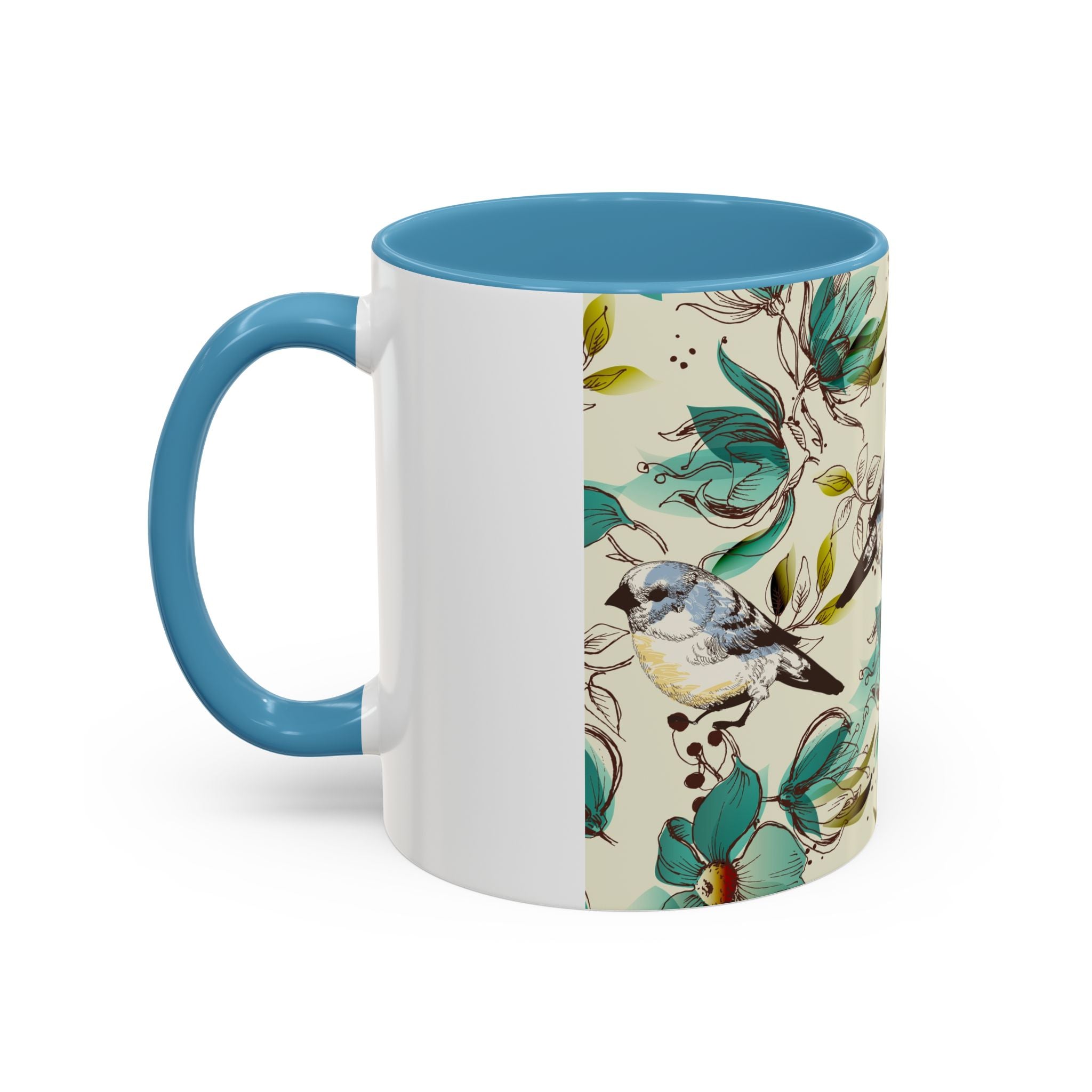 Floral Bluebird Teal Mug