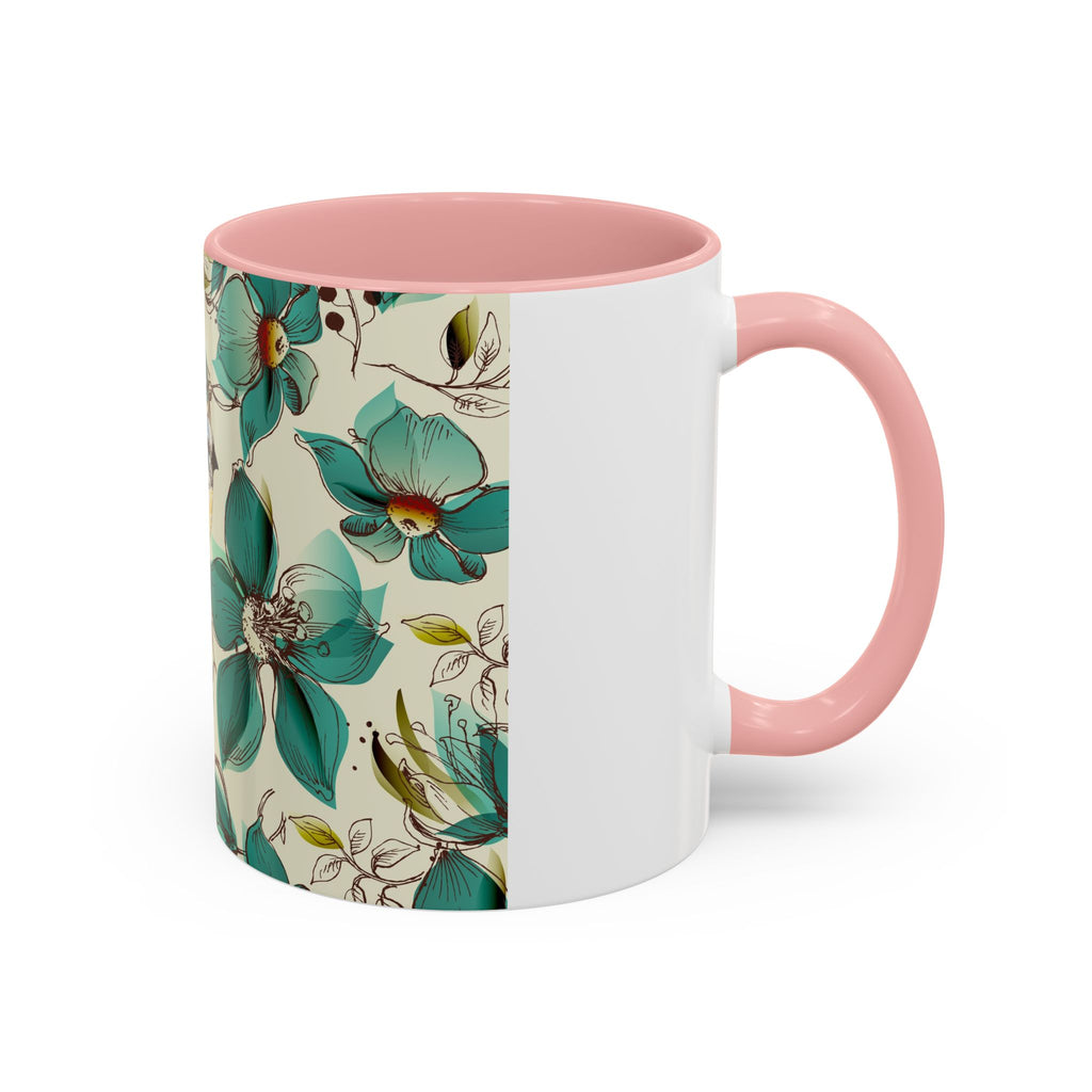 Floral Bluebird Teal Mug