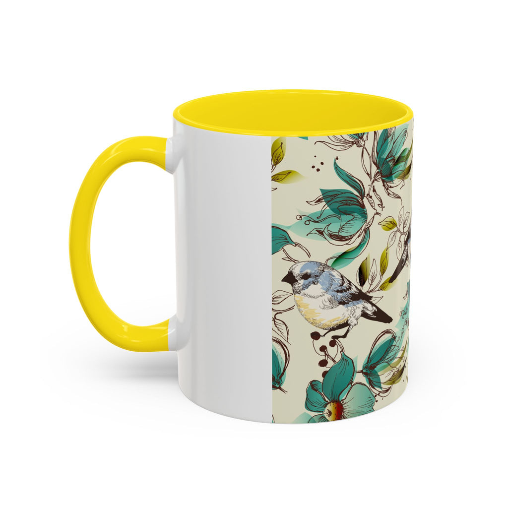 Floral Bluebird Teal Mug