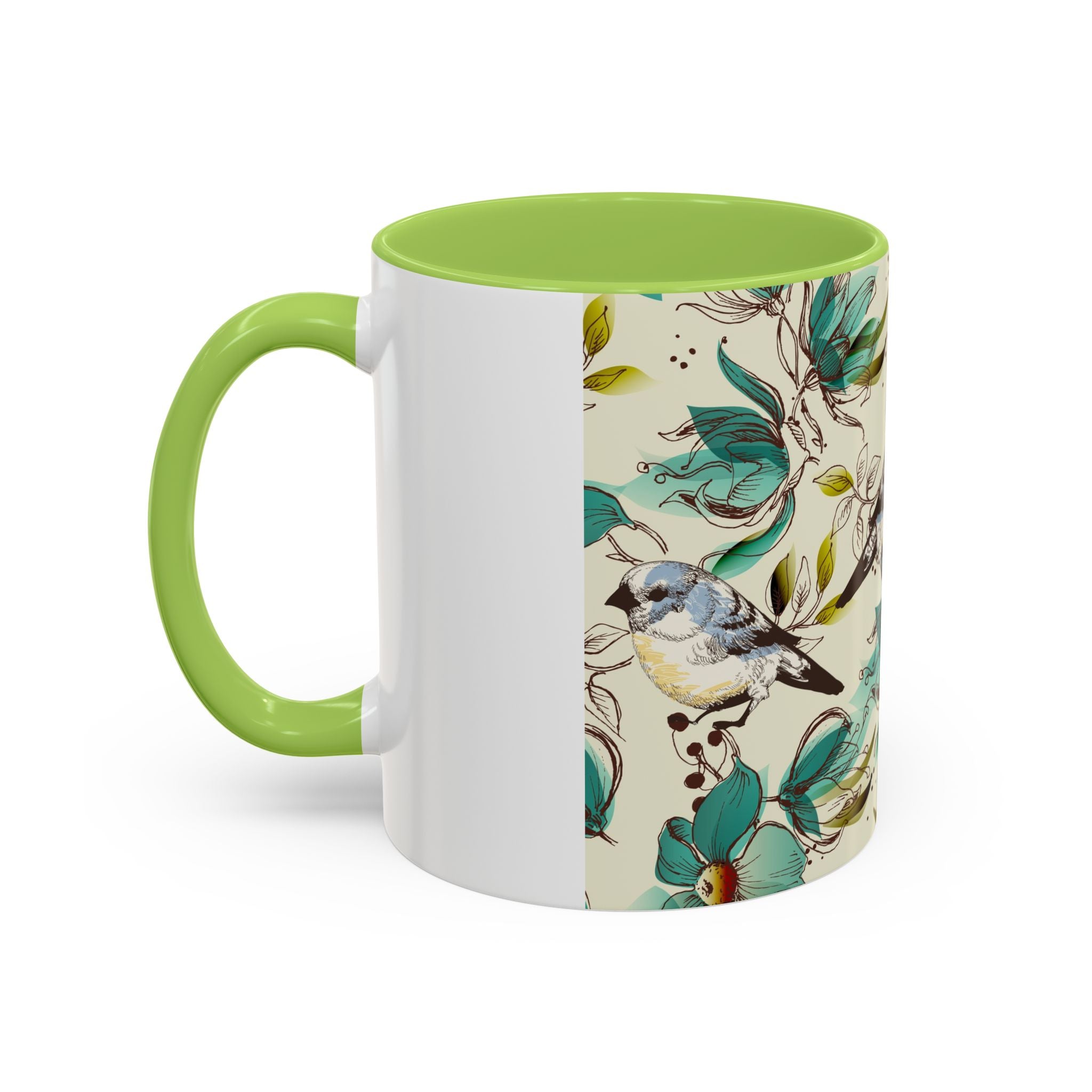 Floral Bluebird Teal Mug