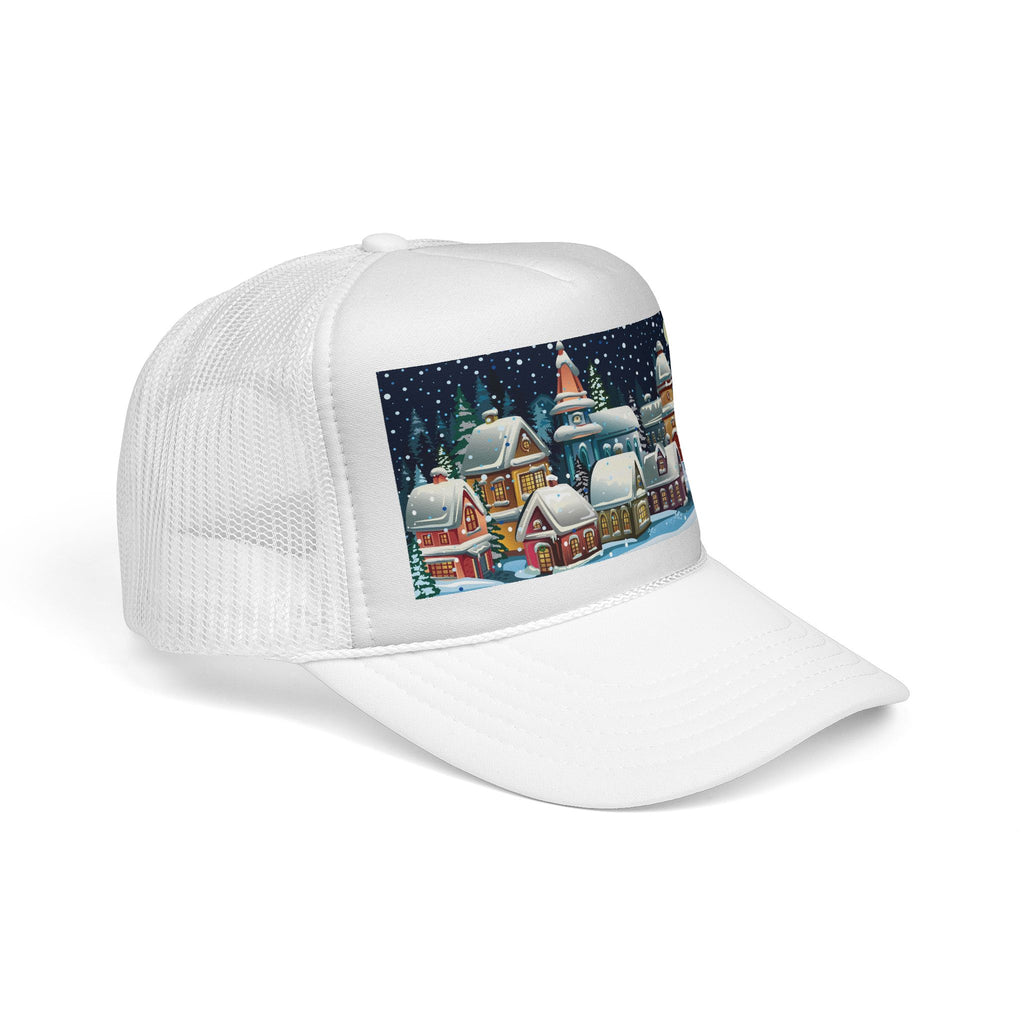 Snowy Village Christmas Cap