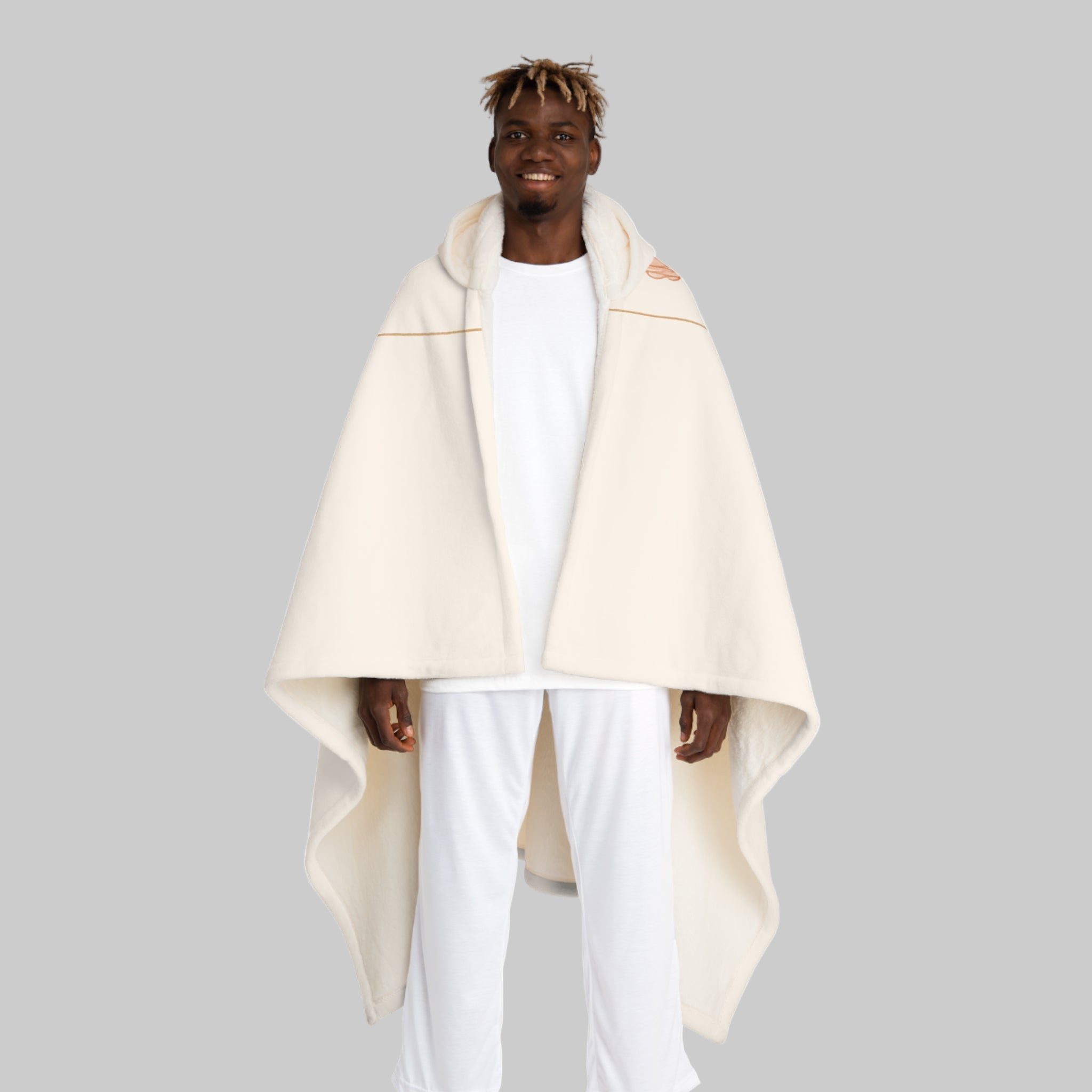 Designer Hooded Sherpa Blanket Cape — Ultra-Soft Fleece Hooded Throw for Cosy Lounging & Gifts