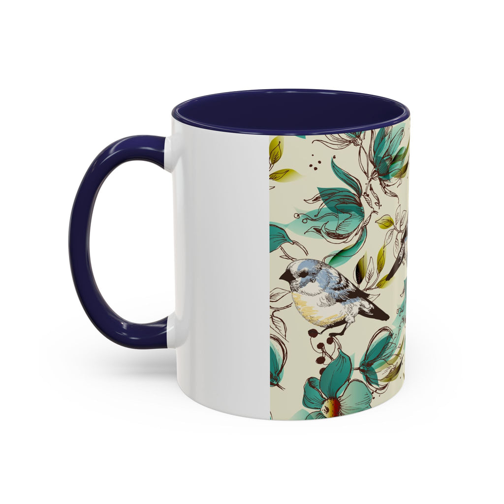 Floral Bluebird Teal Mug