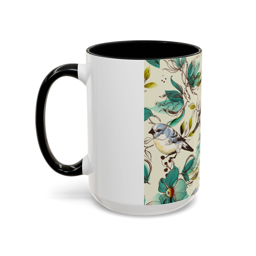 Floral Bluebird Teal Mug