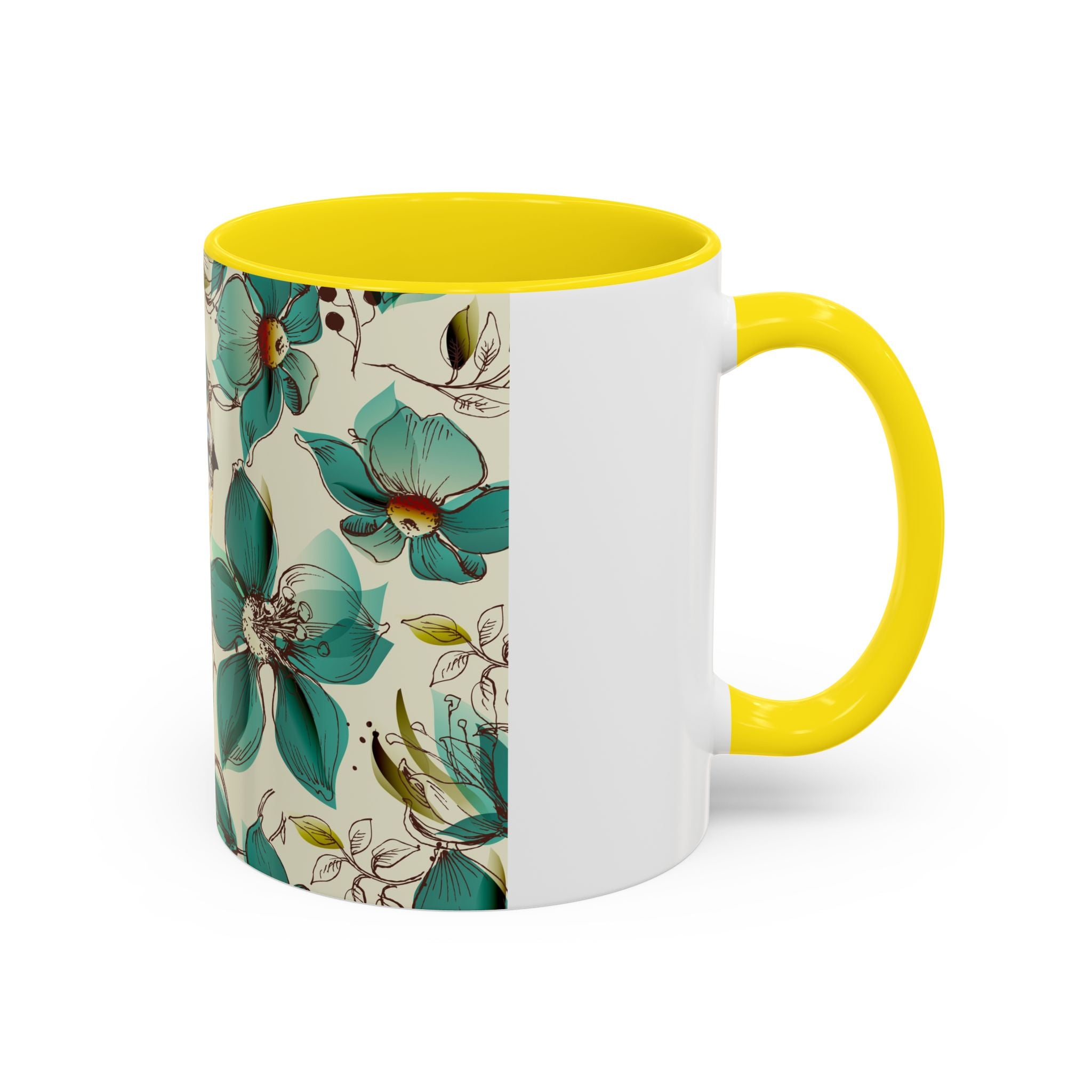 Floral Bluebird Teal Mug