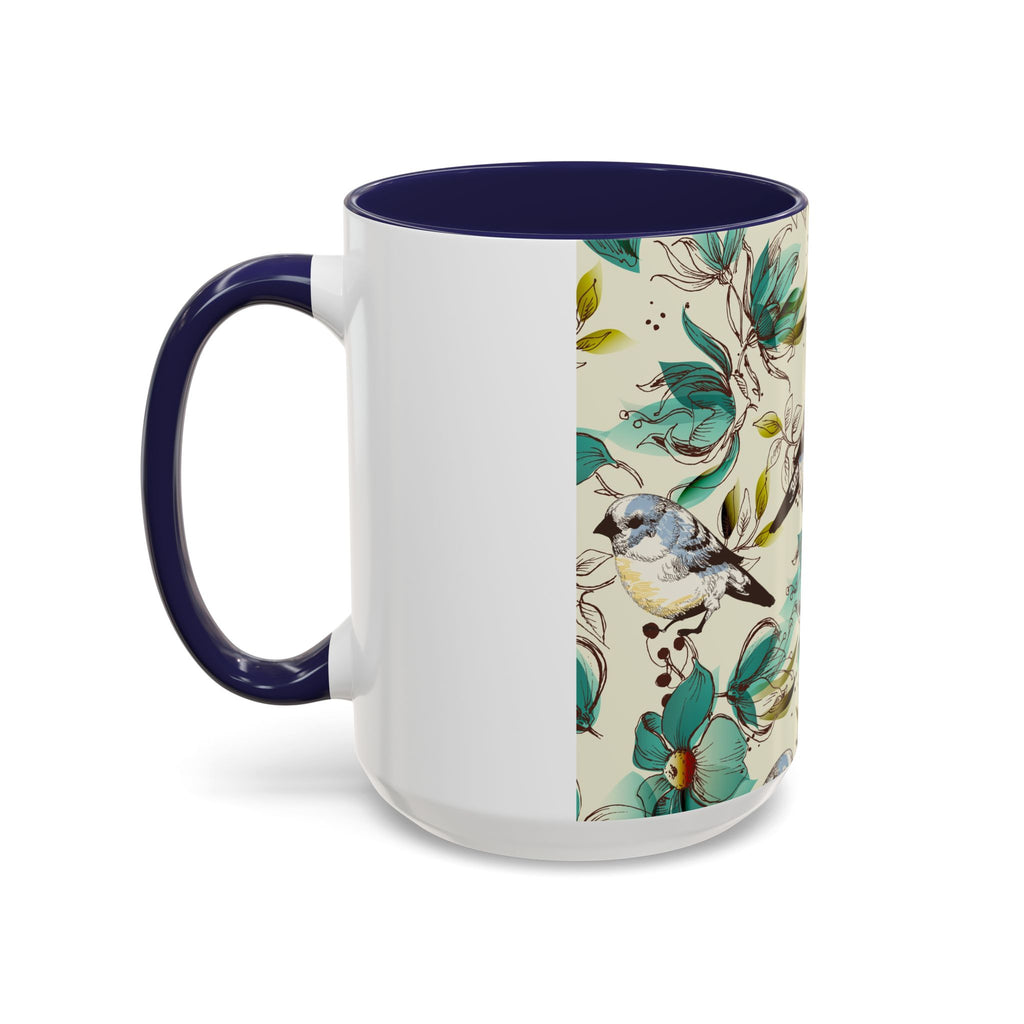 Floral Bluebird Teal Mug