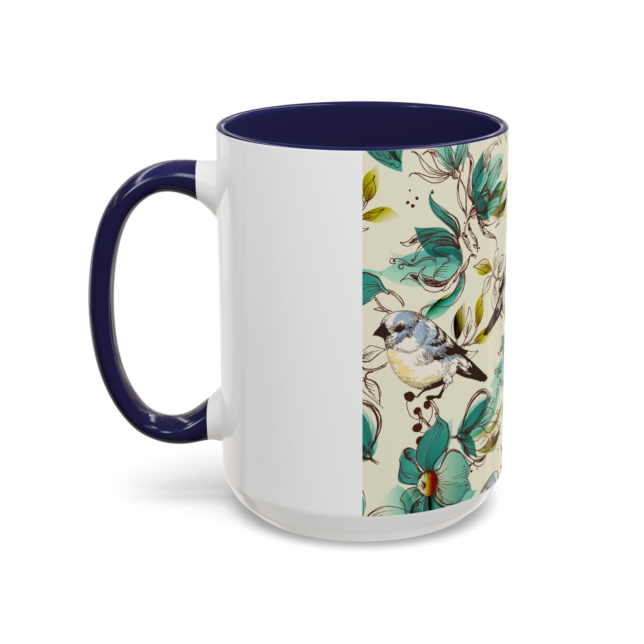 Floral Bluebird Teal Mug