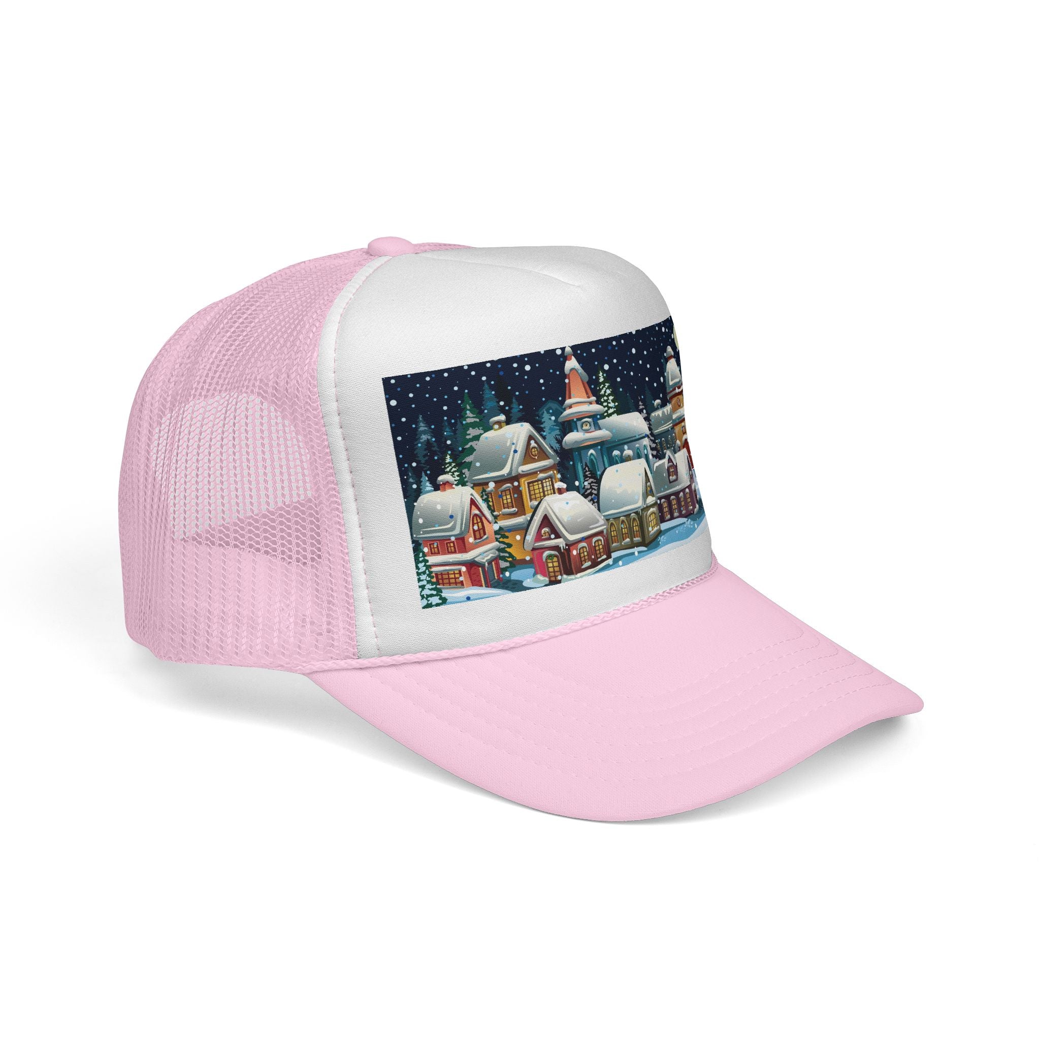 Snowy Village Christmas Cap