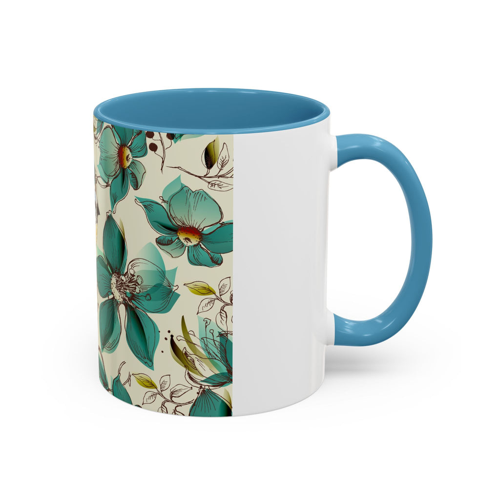 Floral Bluebird Teal Mug