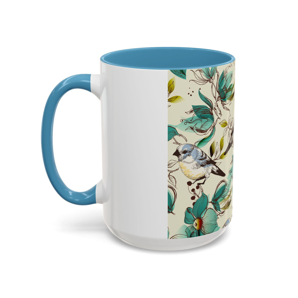 Floral Bluebird Teal Mug