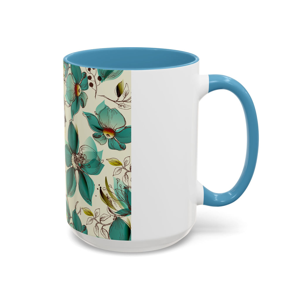 Floral Bluebird Teal Mug