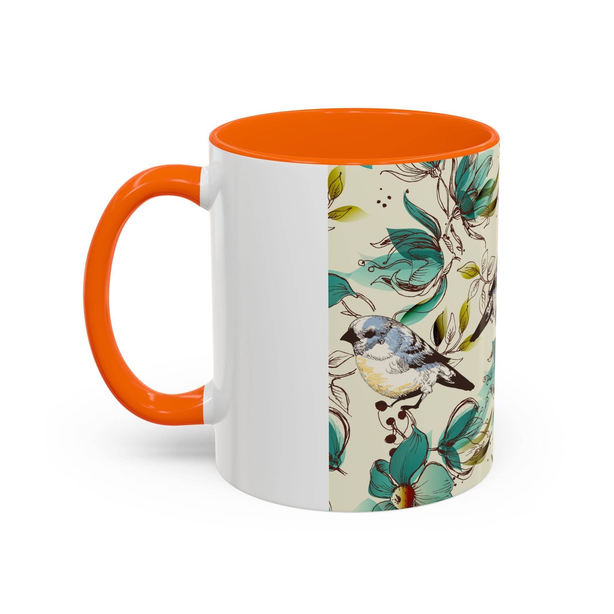 Floral Bluebird Teal Mug