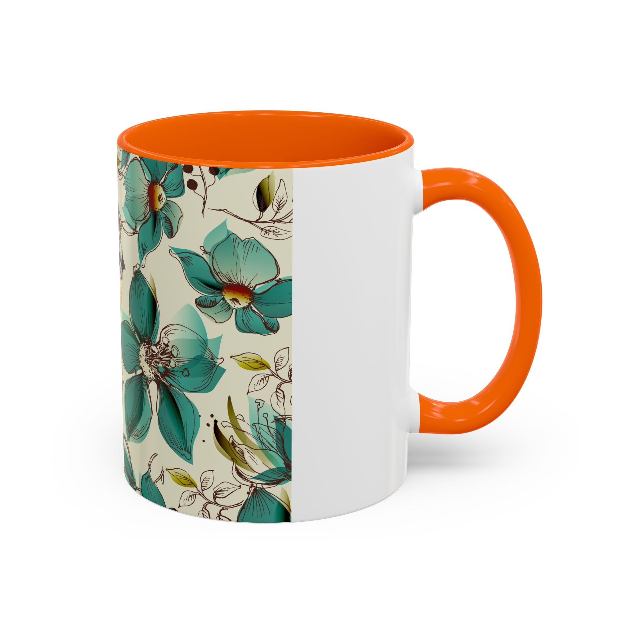 Floral Bluebird Teal Mug